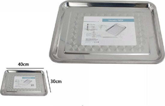 Vassoio-Rettangolare-In-Acciaio-Portata-Cucina-Piatto-Guantiera-40x30cm-66351