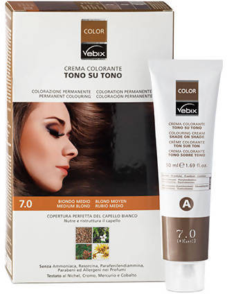 Vebix Color Mogano Chiaro 5.5 Crema Colorante Per Capelli Colorazione Permanente Tono Su Tono Senza Ammoniaca