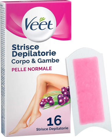 Veet-Strisce-Depilatorie-Corpo-Ceretta-Gambe-Braccia-Ascelle-Confezione-16pz