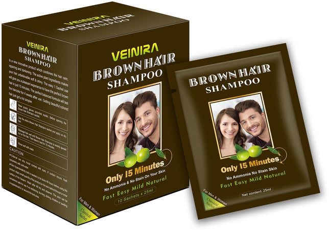 Veinira Brown Hair Shampoo 10x25ml Coloure Shampoo per Capelli Marrone 10 X25ml Senza Ammoniaca