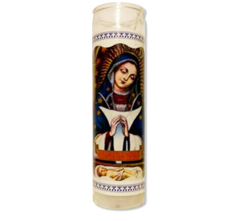 Velon Consagrado Nuestra Senora De Altagracia Candela Esoterica Con Contenitore In Vetro Santería