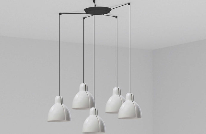 VENICE 5L Lampada a sospensione bianca Illuminazione/Illuminazione per interni/Lampadari lampade a sospensione e plafoniere/Lampade a sospensione Led Mall Home - Napoli, Commerciovirtuoso.it