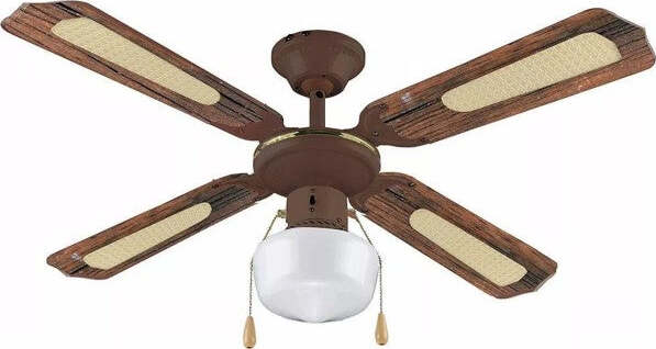 Ventilatore A Soffitto 4 Pale 108cm 3 Velocita' + Luce In Legno E Metallo 55w Fai da te/Prodotti per la costruzione/Riscaldamento e raffreddamento/Sistemi mobili di climatizzazione/Ventilatori/Ventilatori da soffitto con lampada Trade Shop italia - Napoli, Commerciovirtuoso.it