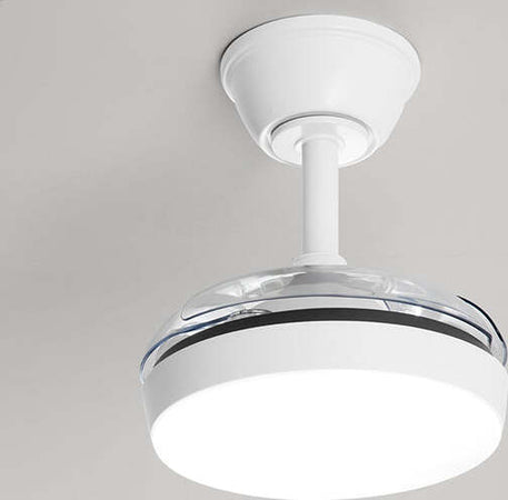 Ventilatore-Bianco-Opaco-Led-24W-3-Pale-A-Scomparsa-Trasparenti-Mini-Open-Plus