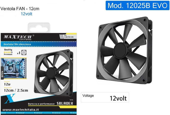 Ventola Raffreddamento 120mm Per Pc Silenziosa Speed Molex 12v Maxtech 12025b Informatica e Videogiochi > Accessori PC > Componenti PC Trade Shop italia - Napoli, Commerciovirtuoso.it