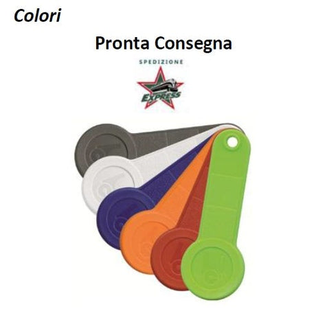 Seduta per ufficio operativo con ruote con seduta in plastica colorata
