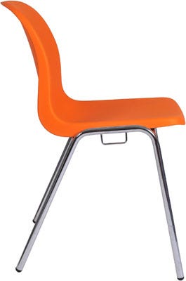 Sedia fissa su gambe con struttura in plastica colorata impilabile (lotto minimo n. 4 pezzi)