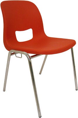 Sedia fissa su gambe con struttura in plastica colorata impilabile (lotto minimo n. 4 pezzi)