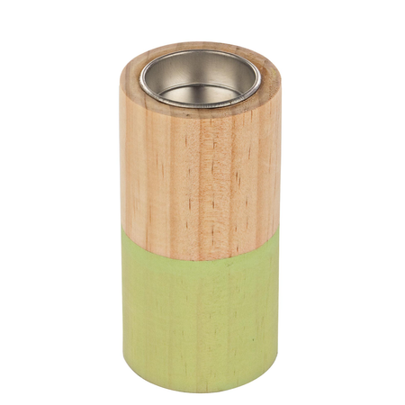 Porta candela block realizzato in legno in varie tonalità di colore