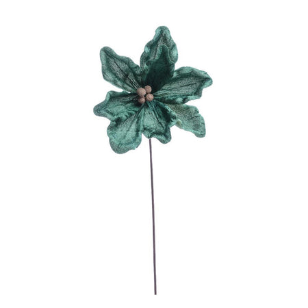 Magnolia decorativa in poliestere per decorazioni natalizie h 60 cm