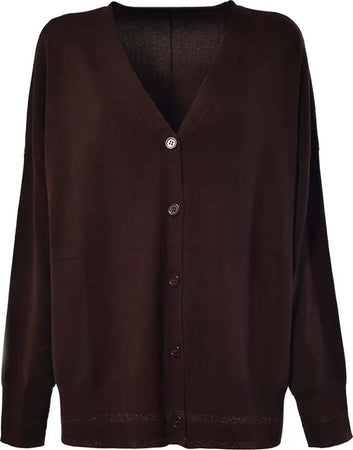 VERDISSIMA-|-Cardigan-con-bottoni-Maglia-Rasata