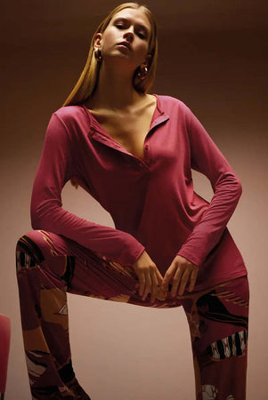 VERDISSIMA-|-Pigiama-maglia-serafino-e-pantalone