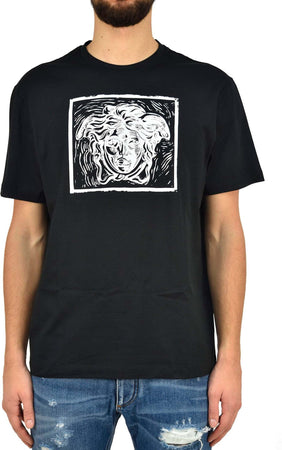 Versace-T-shirt-Nera-Uomo-Cotone-Logo-Mod.-A76602/A201952-da-uomo
