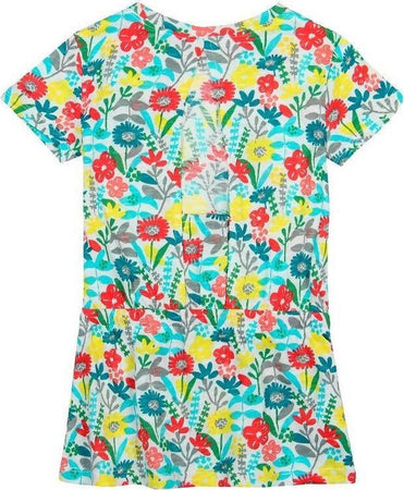 Vestito Estivo Bambina Fiori Multi Color 100% Cotone Mezze Maniche Girocollo Vestitino Bimba con Coulisse Abito Estate Girl fashion Abitino vestito bambina/ragazza Piccole Canaglie - Tropea, Commerciovirtuoso.it