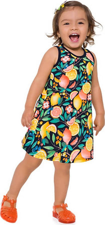 Vestito Estivo Bambina Stampa Limoni Vestitino Estate Bimba Colorato in Cotone Abitino Senza Manche Multicolor Abito Leggero Casual da Giorno ABITO Piccole Canaglie - Tropea, Commerciovirtuoso.it