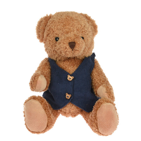 Orsetto peluche soffice decorazione natalizia per interno da 19 cm