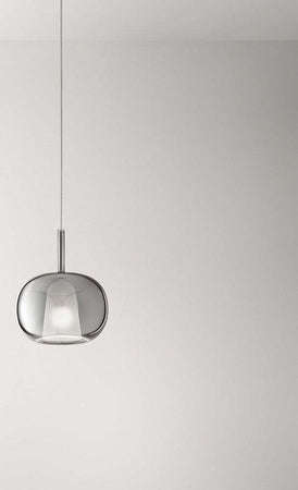Vetro-Borosilicato-Contemporaneo-Rain-Fumè-Specchiato-D22,5-Senza-Rosone