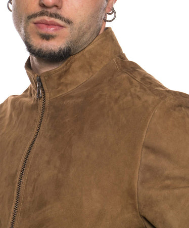 Victor---Bomber-Uomo-Miele-in-vera-pelle-di-camoscio