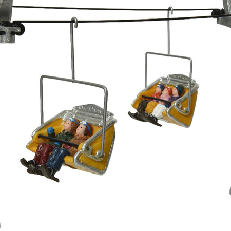 Scena Funivia con persone , decorazione villaggio natalizio da 23 cm