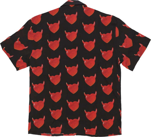VISION-OF-SUPER-Camicia-Manica-Corta-Uomo-Aop-Hearts-Shirt-Black/red-da-uomo