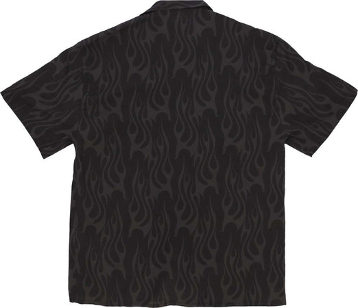 VISION-OF-SUPER-Camicia-Manica-Corta-Uomo-Flames-Aop-Shirt-Black-da-uomo