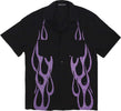 VISION-OF-SUPER-Camicia-Manica-Corta-Uomo-Flames-Shirt-Black/purple-da-uomo
