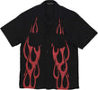VISION-OF-SUPER-Camicia-Manica-Corta-Uomo-Flames-Shirt-Black/red-da-uomo