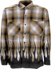 VISION-OF-SUPER-Camicia-Manica-Lunga-Uomo-Flames-Shirt-Plantation-da-uomo