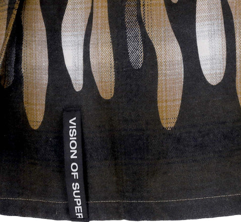 VISION-OF-SUPER-Camicia-Manica-Lunga-Uomo-Flames-Shirt-Plantation-da-uomo