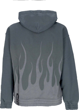 VISION-OF-SUPER-Felpa-Cappuccio-Uomo-Corrosive-Flames-Hoodie-Balsam-Green-da-uomo