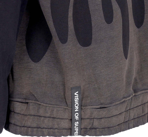 VISION-OF-SUPER-Felpa-Cappuccio-Uomo-Corrosive-Flames-Hoodie-Black-da-uomo
