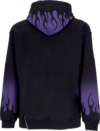 VISION-OF-SUPER-Felpa-Cappuccio-Uomo-Negative-Flames-Hoodie-Black/purple-da-uomo
