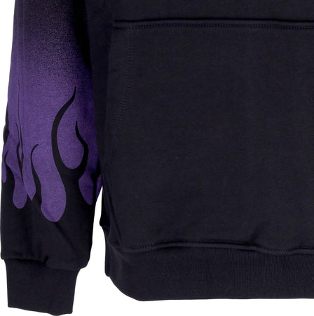 VISION-OF-SUPER-Felpa-Cappuccio-Uomo-Negative-Flames-Hoodie-Black/purple-da-uomo