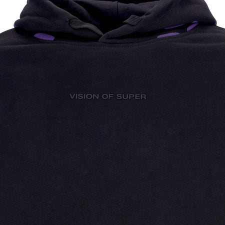 VISION-OF-SUPER-Felpa-Cappuccio-Uomo-Negative-Flames-Hoodie-Black/purple-da-uomo