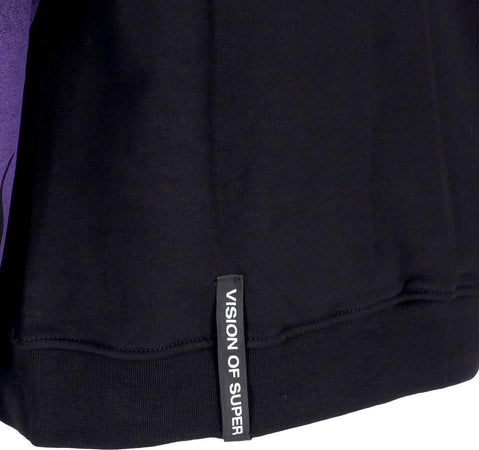 VISION-OF-SUPER-Felpa-Cappuccio-Uomo-Negative-Flames-Hoodie-Black/purple-da-uomo