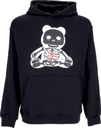 VISION-OF-SUPER-Felpa-Cappuccio-Uomo-Rock-Mouth-Print-Hoodie-Black-da-uomo