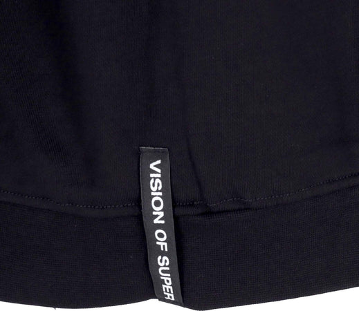 VISION-OF-SUPER-Felpa-Cappuccio-Uomo-Rock-Mouth-Print-Hoodie-Black-da-uomo