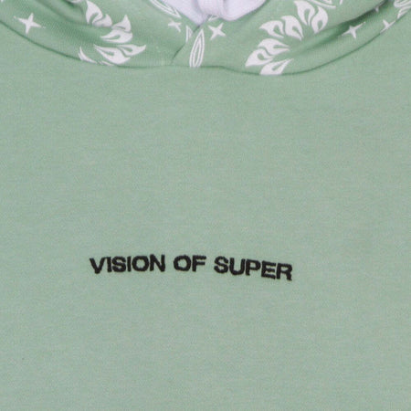 VISION-OF-SUPER-Felpa-Leggera-Cappuccio-Uomo-Bandana-Print-Hoodie-Green-da-uomo