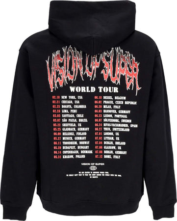 VISION-OF-SUPER-Felpa-Leggera-Cappuccio-Uomo-Cobra-Mouth-Print-Hoodie-Black-da-uomo