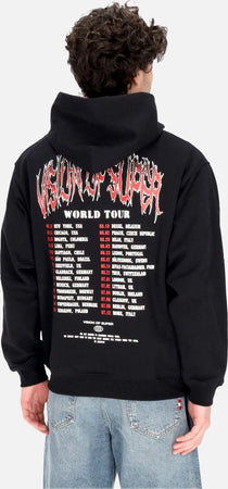 VISION-OF-SUPER-Felpa-Leggera-Cappuccio-Uomo-Cobra-Mouth-Print-Hoodie-Black-da-uomo