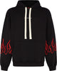 VISION-OF-SUPER-Felpa-Leggera-Cappuccio-Uomo-Embroidery-Flames-Hoodie-Black/red-da-uomo