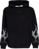 VISION-OF-SUPER-Felpa-Leggera-Cappuccio-Uomo-Flames-Hoodie-Black/grey-da-uomo