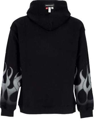 VISION-OF-SUPER-Felpa-Leggera-Cappuccio-Uomo-Flames-Hoodie-Black/grey-da-uomo