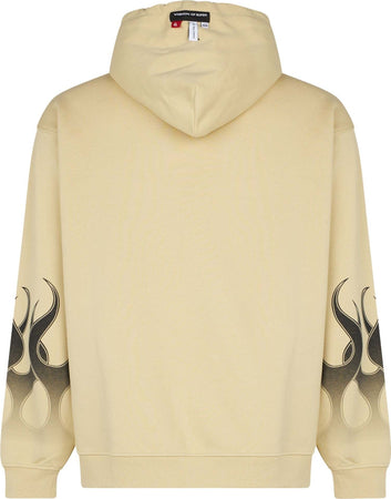 VISION-OF-SUPER-Felpa-Leggera-Cappuccio-Uomo-Flames-Hoodie-Sand/black-da-uomo
