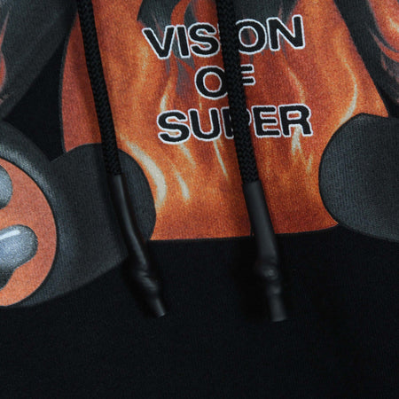 VISION-OF-SUPER-Felpa-Leggera-Cappuccio-Uomo-Pandy-Print-Hoodie-Black-da-uomo