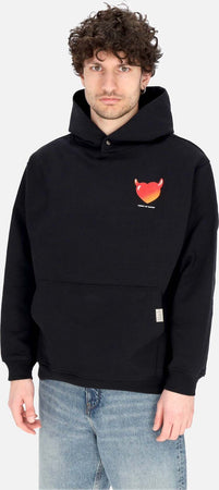 VISION-OF-SUPER-Felpa-Leggera-Cappuccio-Uomo-Puffy-Love-Print-Hoodie-Black-da-uomo