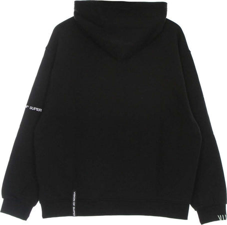 VISION-OF-SUPER-Felpa-Leggera-Cappuccio-Uomo-Puppet-Print-Oversize-Hoodie-Black-da-uomo