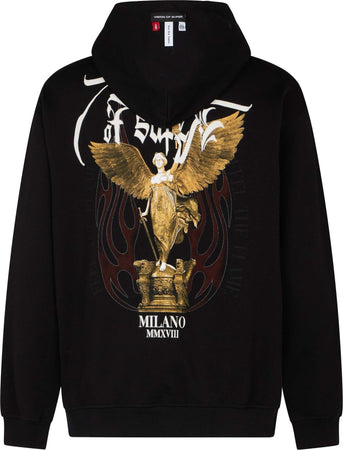 VISION-OF-SUPER-Felpa-Leggera-Cappuccio-Uomo-Rock-Mather-Hoodie-Black-da-uomo