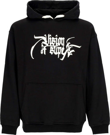 VISION-OF-SUPER-Felpa-Leggera-Cappuccio-Uomo-Rock-Mather-Hoodie-Black-da-uomo