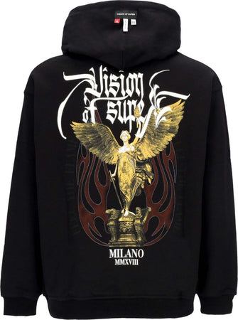 VISION-OF-SUPER-Felpa-Leggera-Cappuccio-Uomo-Rock-Mather-Hoodie-Black-da-uomo